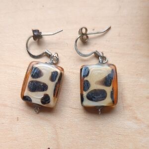 **FREE ADD ON**Leopard Print Square Earrings